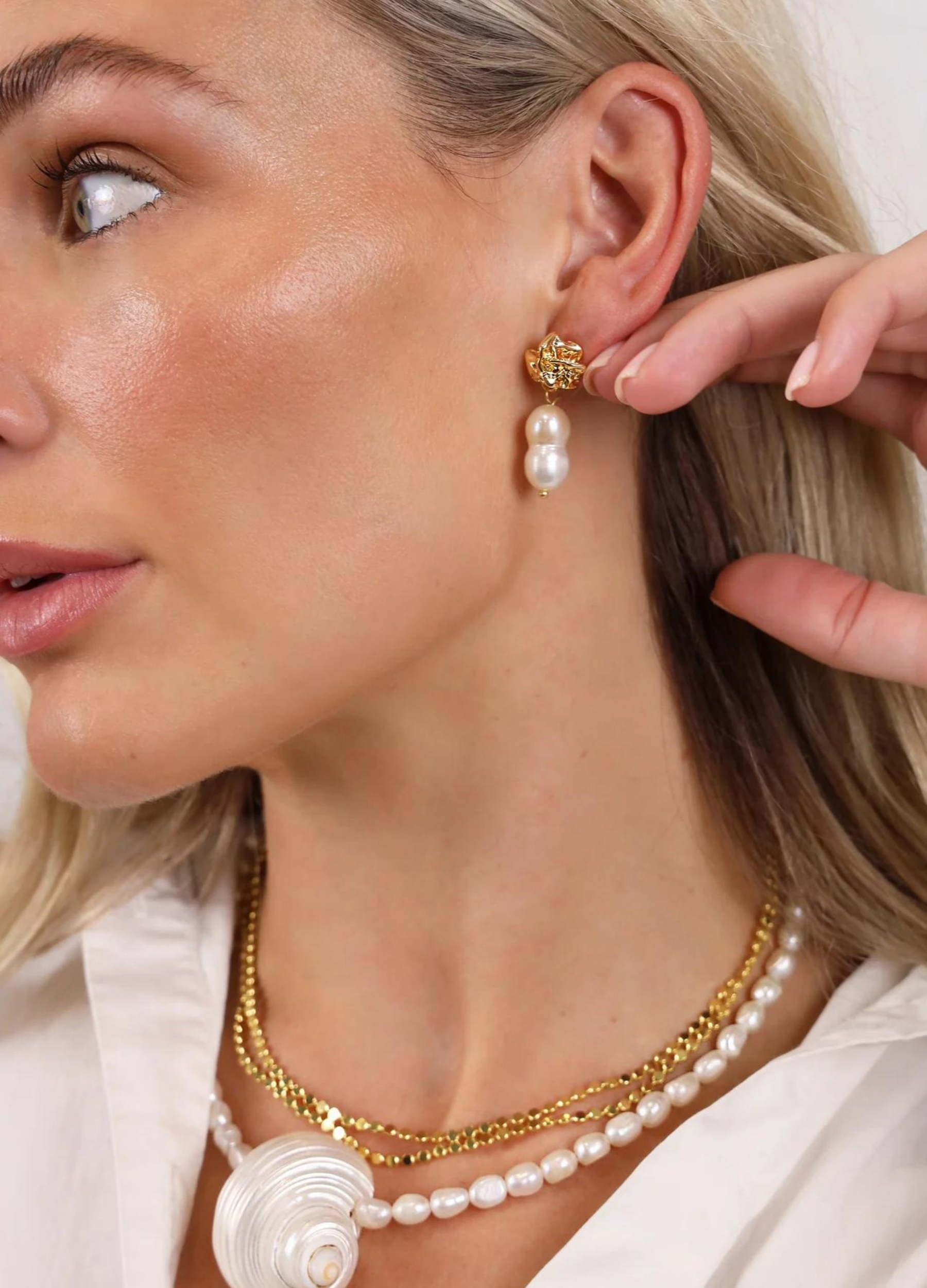 Pearl drop earrings from Indigo & Wolfe