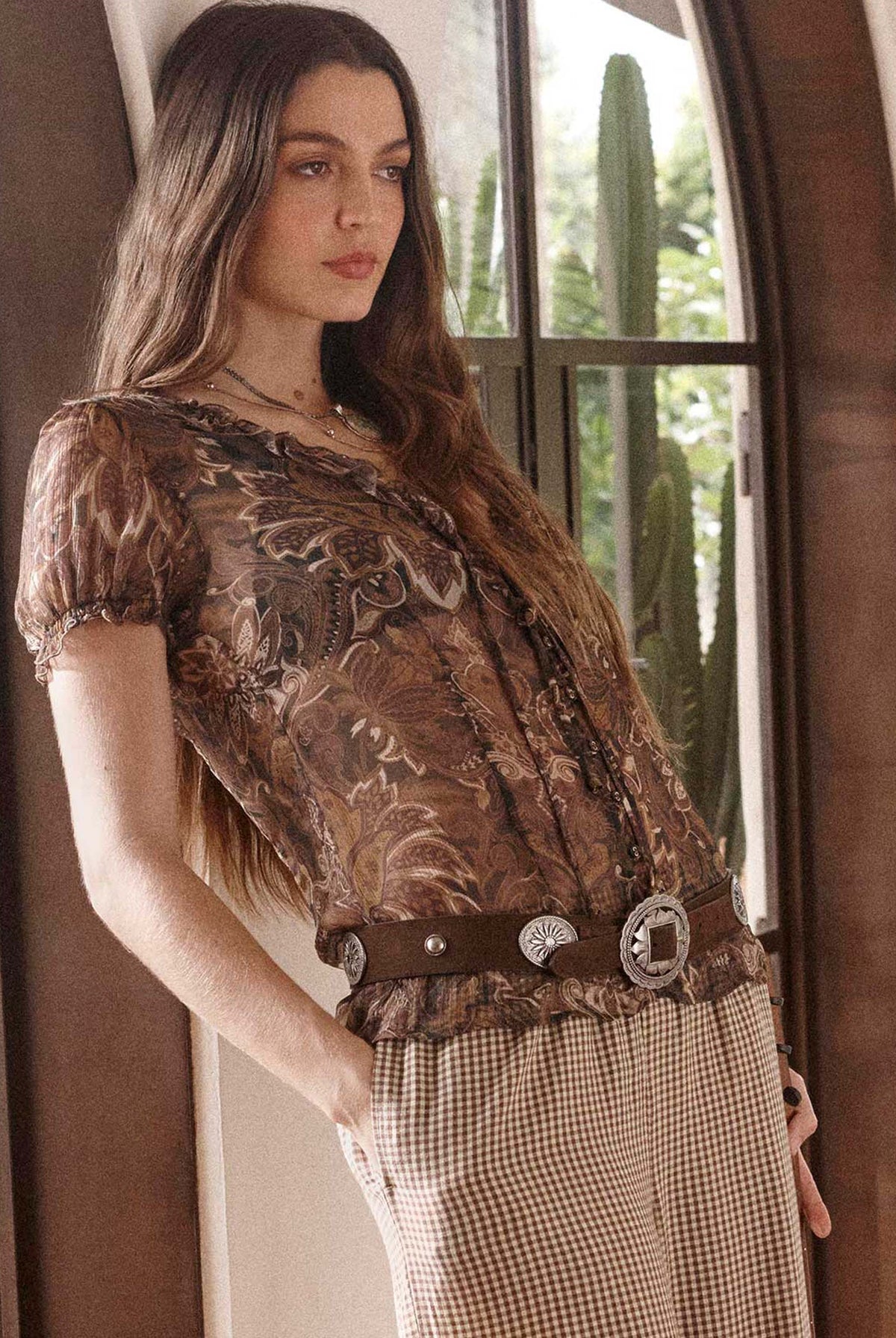Spell Clandestine Suede Belt in Chocolate