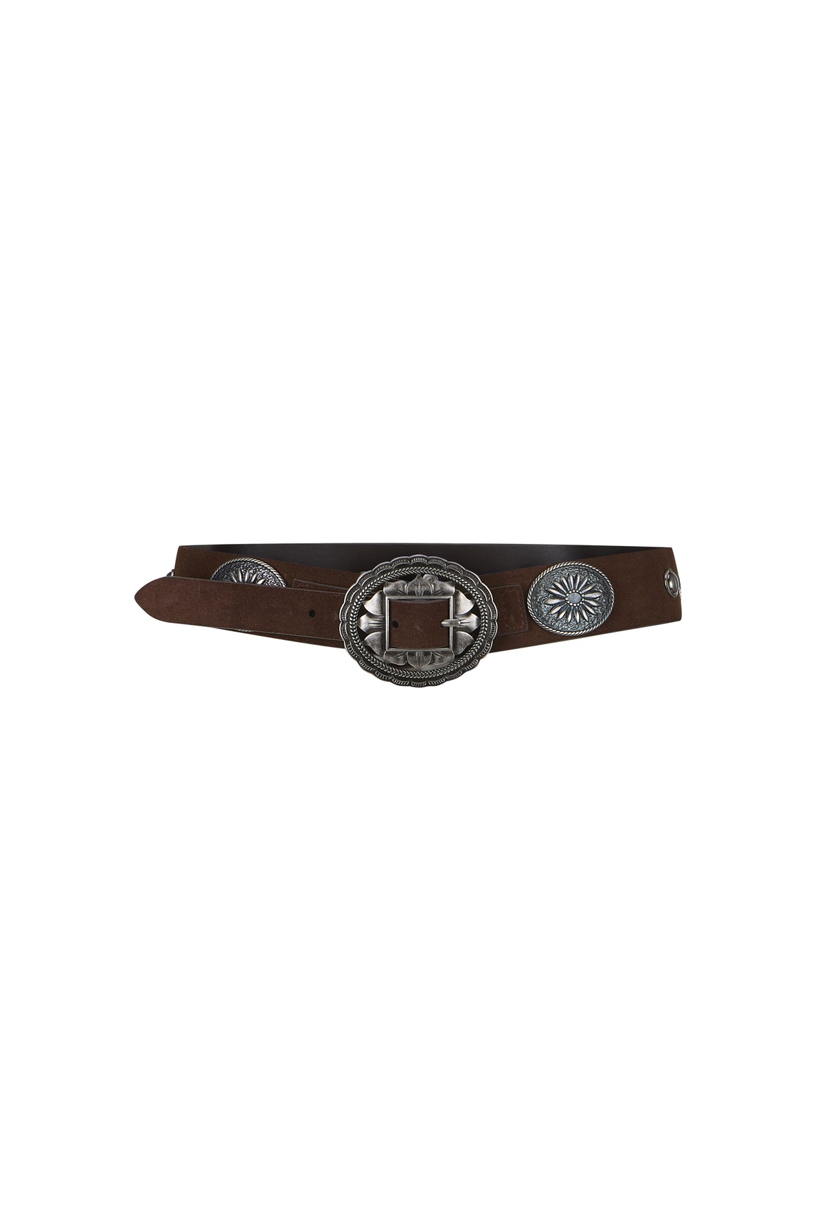 Spell Clandestine Suede Belt in Chocolate