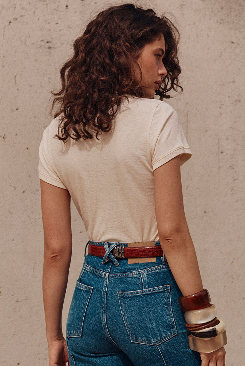 Spell Cream based shrunken tee