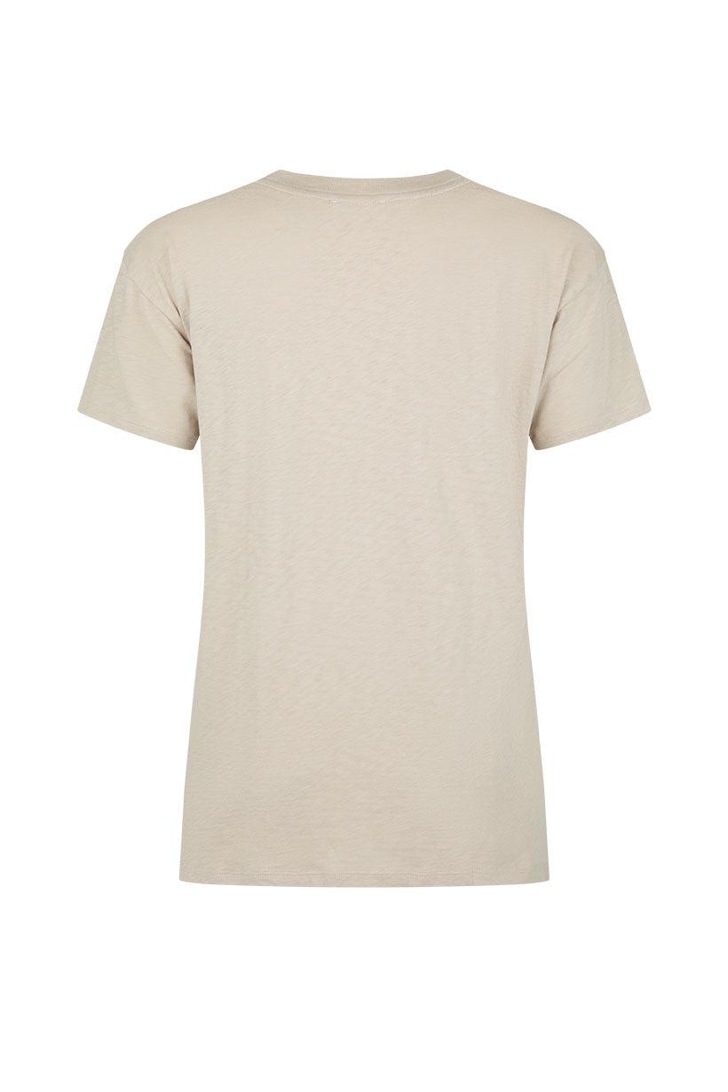 Taupe tee with cantina motif from Australian brand Spell