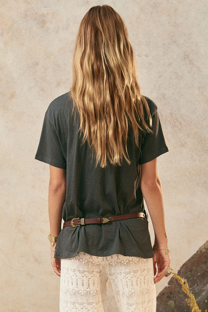 Charcoal Biker Tee from Spell Elysian Collection