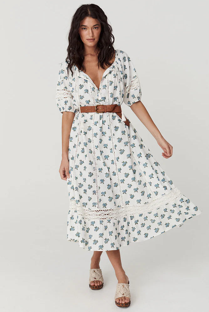 Spell floral print cotton maxi dress