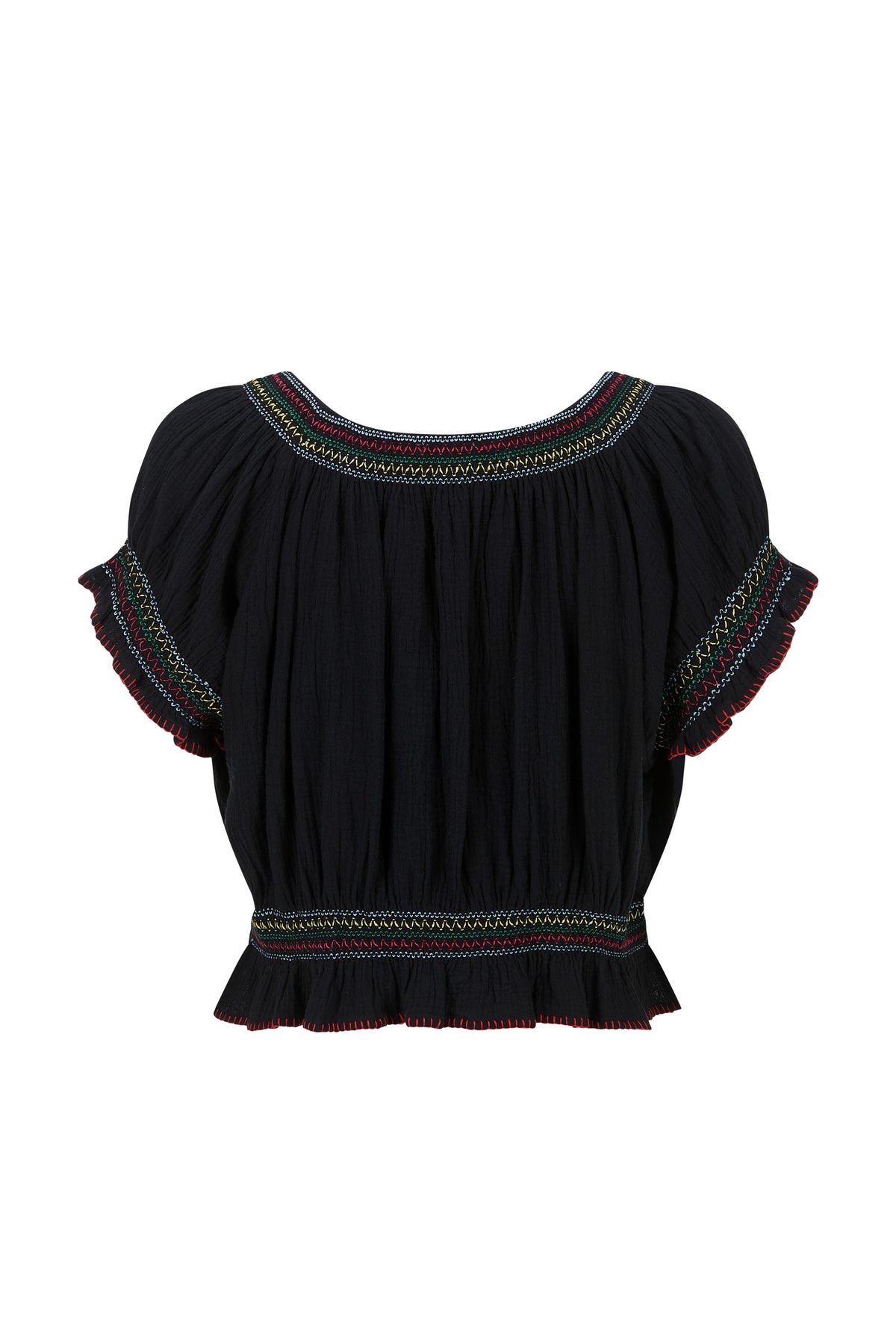 Spell Feliz Crop Blouse in Woodland Black