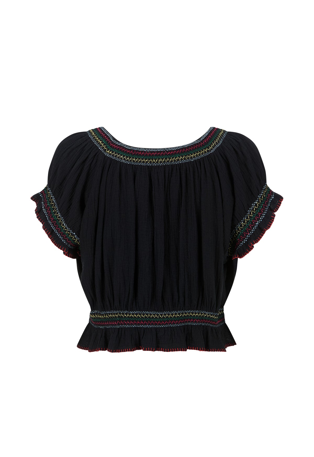 Spell Feliz Crop Blouse in Woodland Black