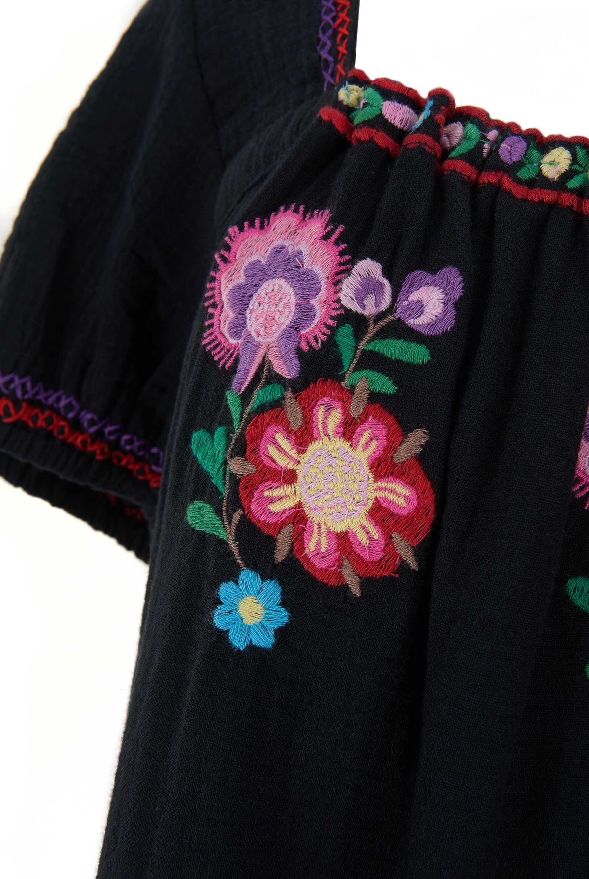 Spell Feliz Crop Blouse in Woodland Black