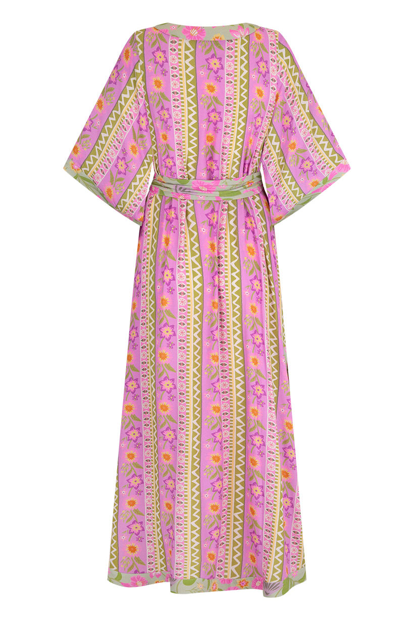 Pink Floral Gown with V neck from Spell Goldie Collection