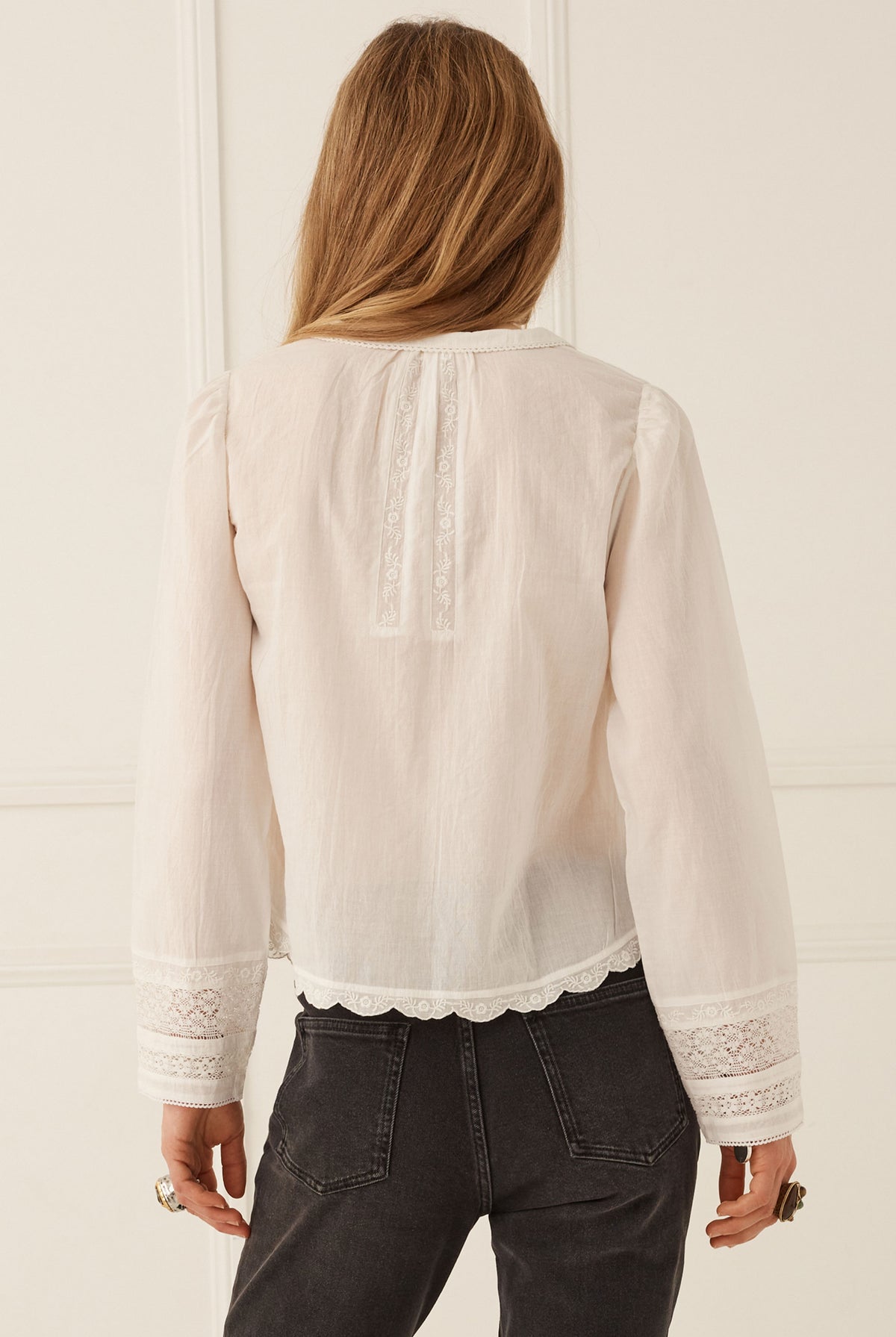 Spell Prairie Long Sleeve Blouse in Antique White