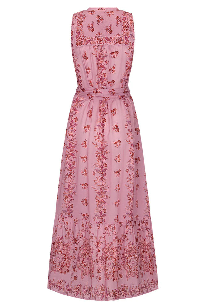 Spell Zinna sleeveless pink floral dress