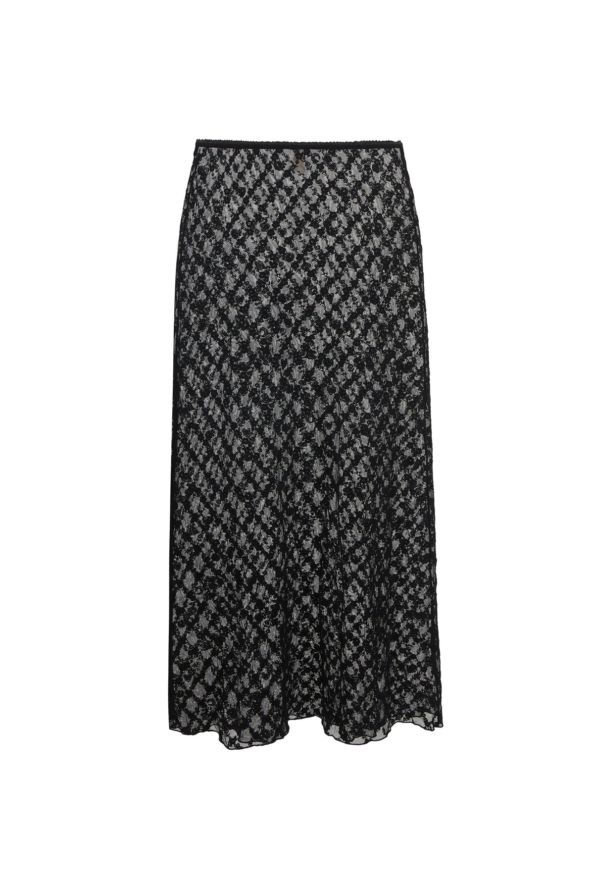Spell Serpent Lace Maxi Skirt in Noir
