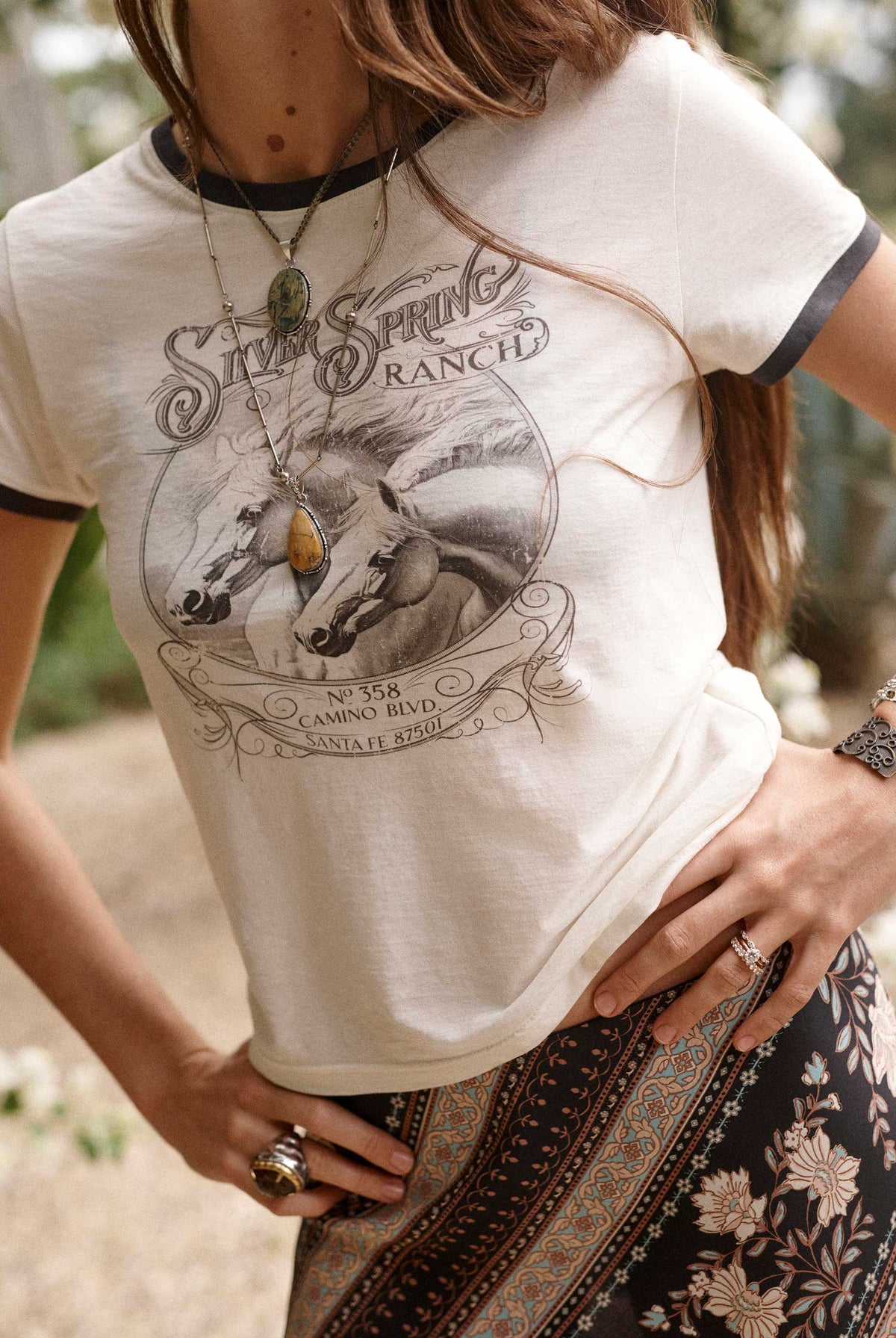 Spell Silver Spring Tee in Vintage Cream