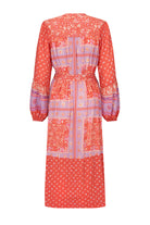Printed Spell Sunshine Bandit Button Through Dress in cayenne red colourway