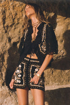 Remi embroidered vest in midnight from Spell