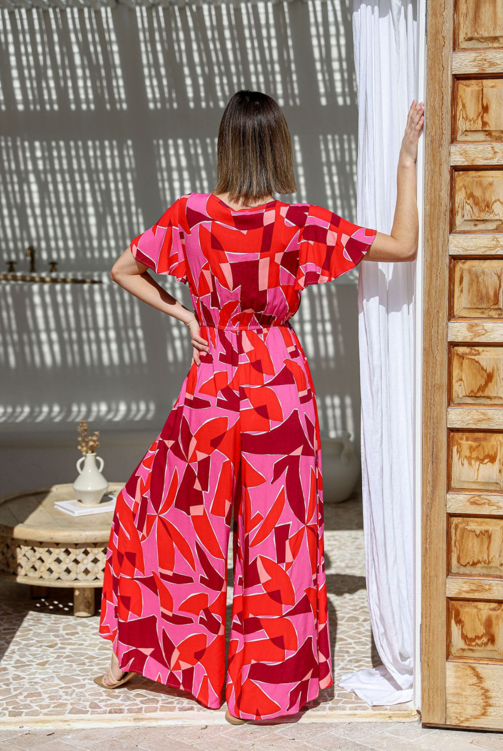 Brightly Coloured Geometric Jumpsuir