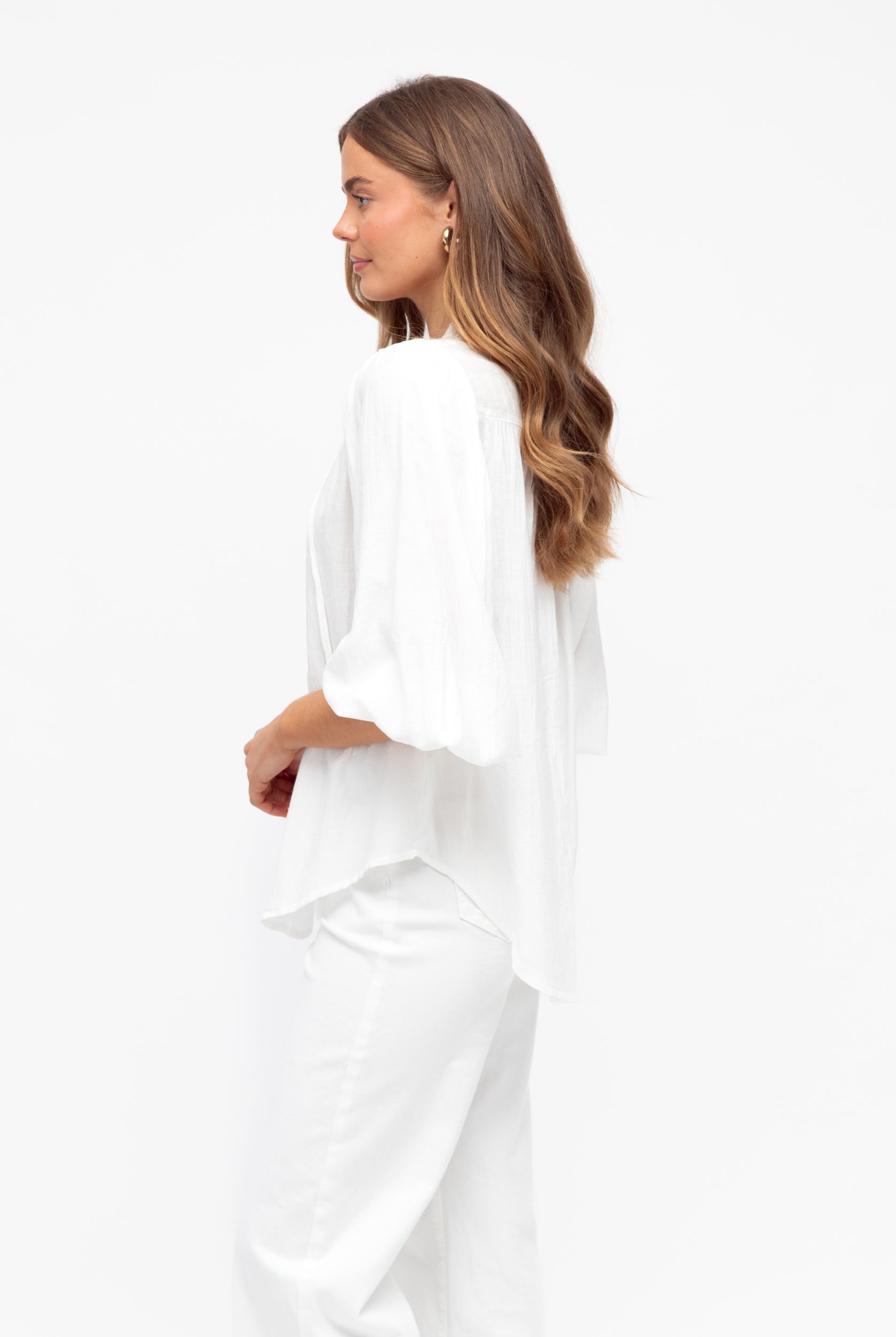White button though blouse from Label of Love