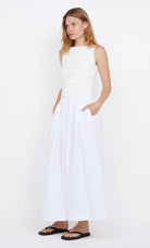 Freya Boat Neck Dress White