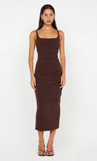 Karina Tuck Dress in Chocolate