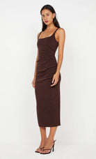 Karina Tuck Dress in Chocolate