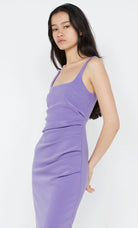 Karina Tuck Dress in grape purple