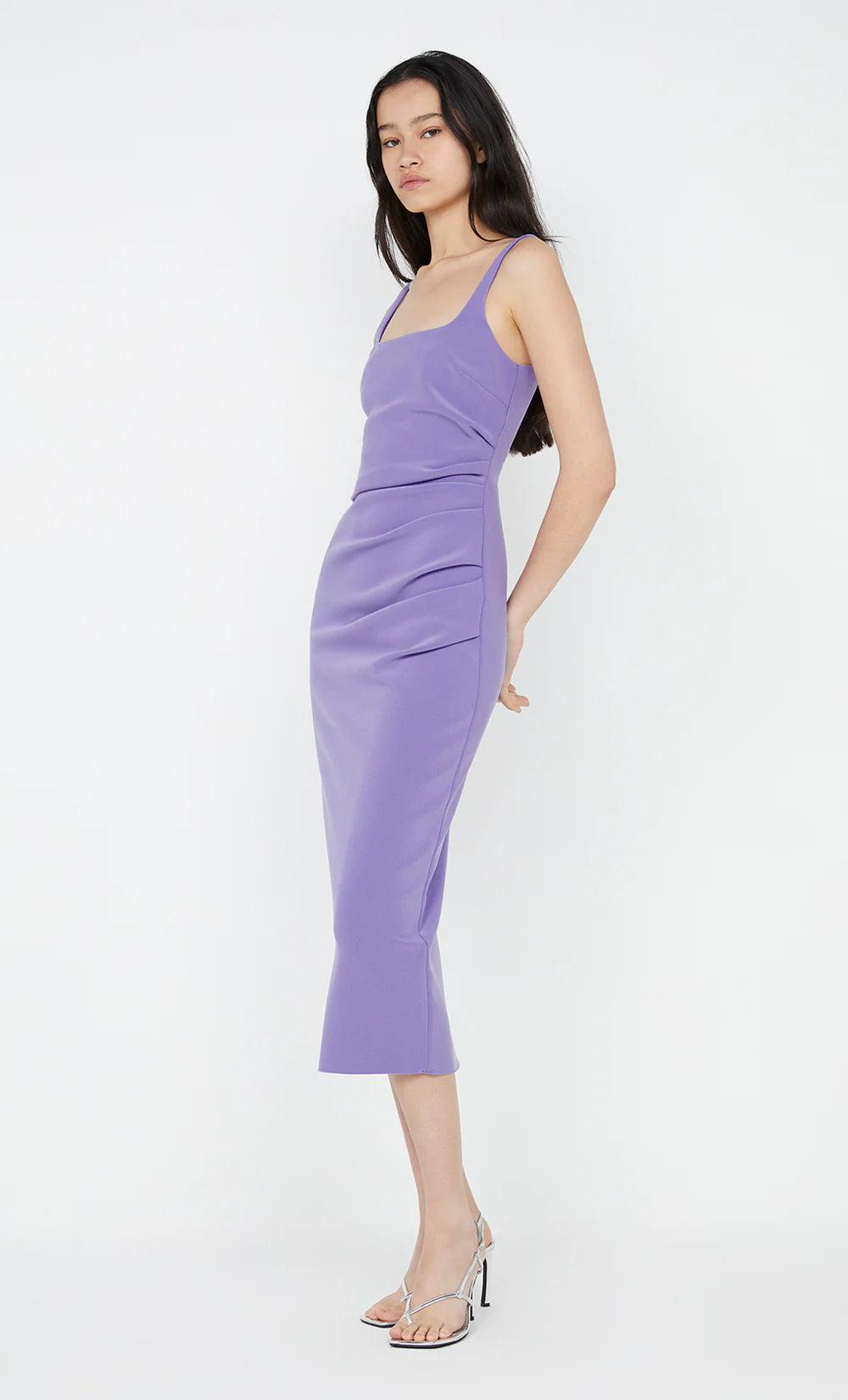Karina Tuck Dress in grape purple