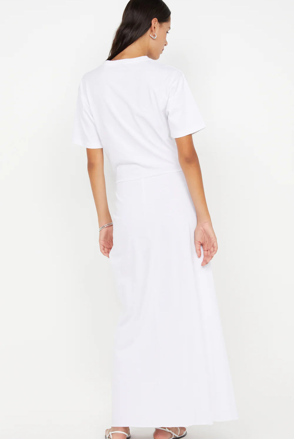 Simi white t shirt maxi dress with short sleeves