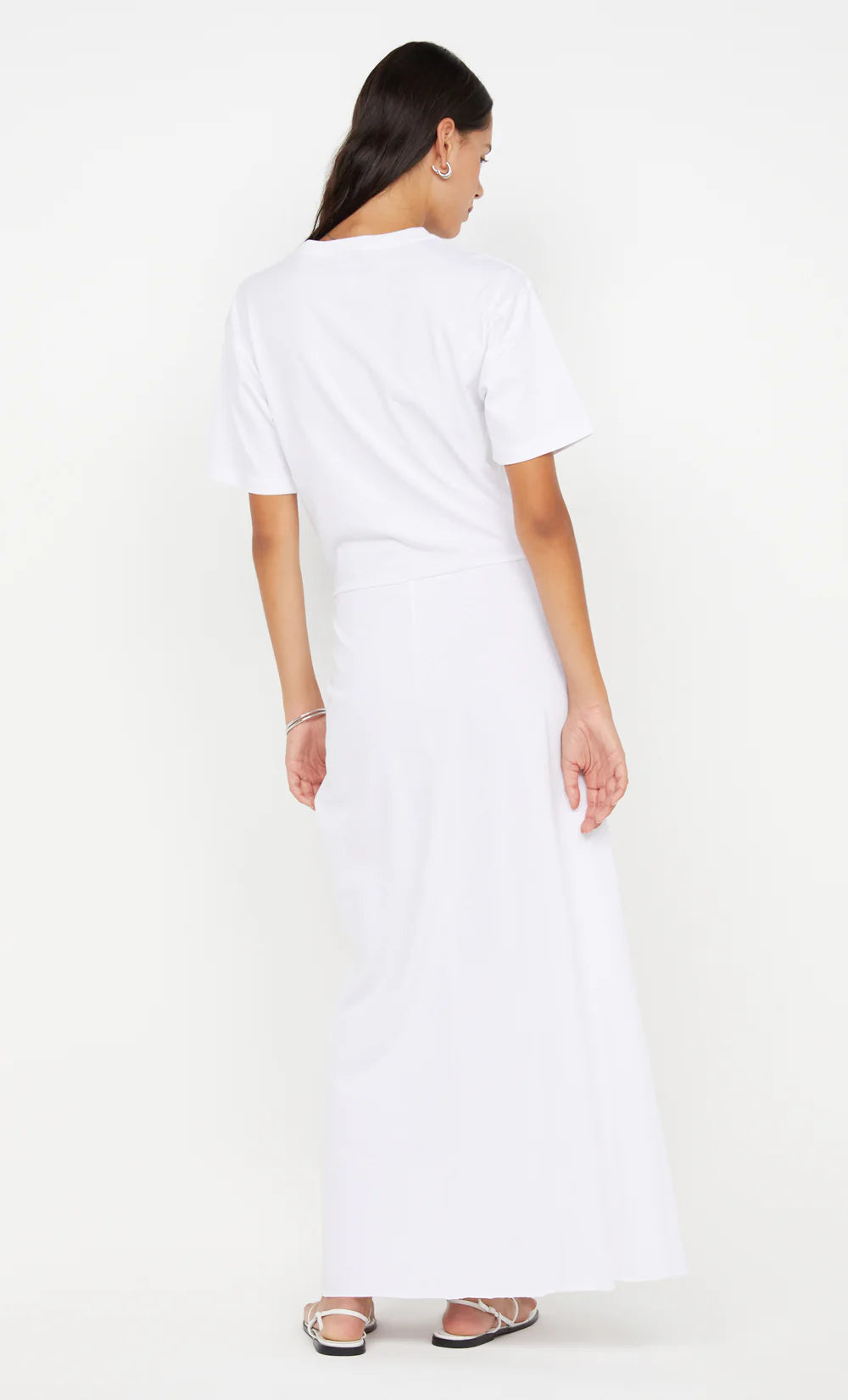 Simi white t shirt maxi dress with short sleeves
