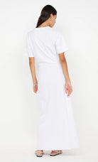 Simi white t shirt maxi dress with short sleeves