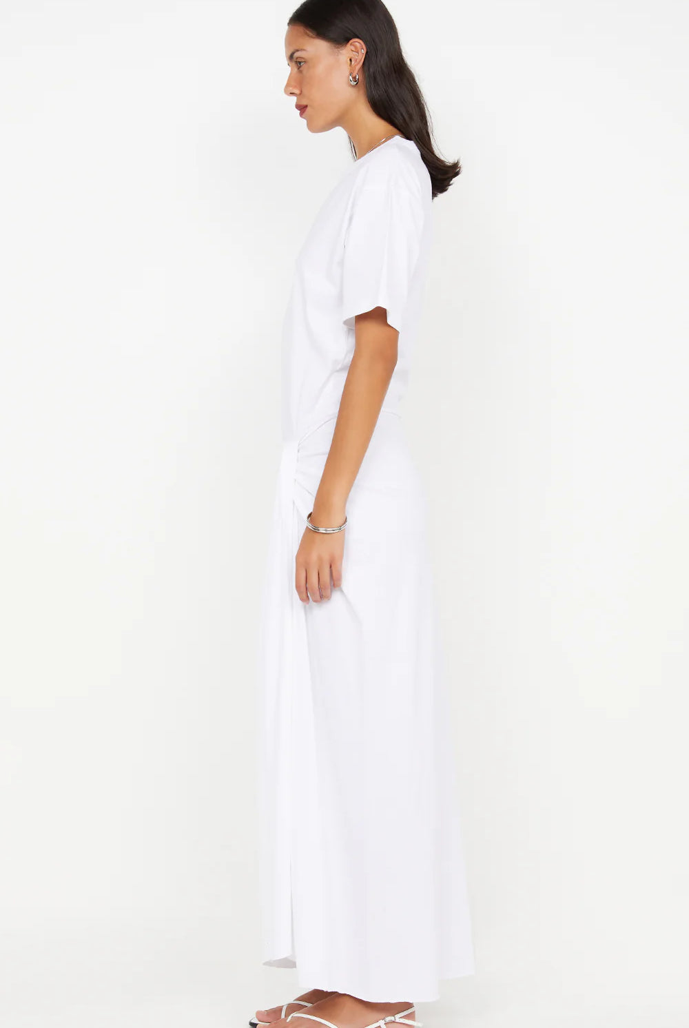Simi white t shirt maxi dress with short sleeves