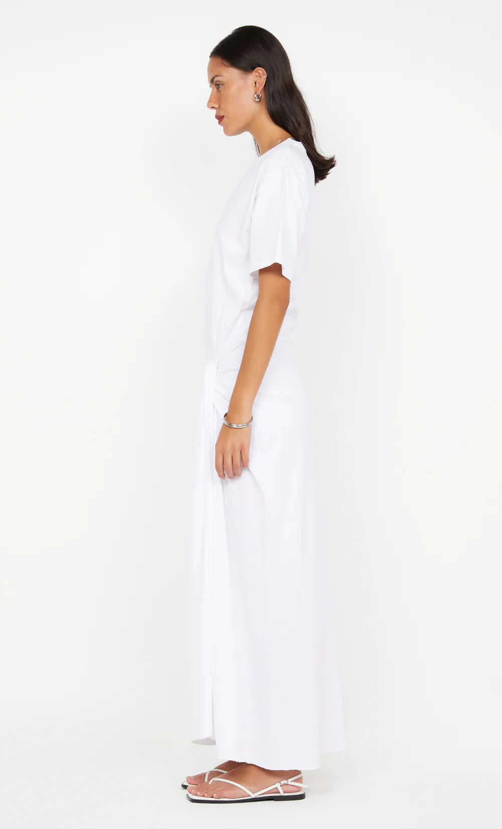 Simi white t shirt maxi dress with short sleeves