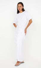 Simi white t shirt maxi dress with short sleeves