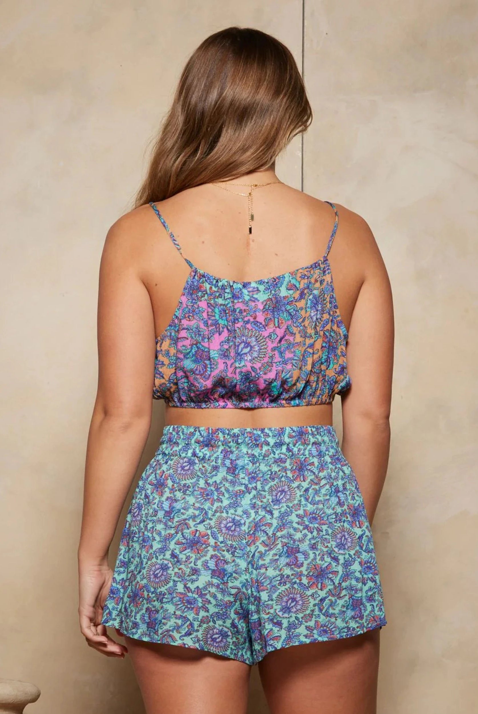 Pretty paisley floral printed cami top