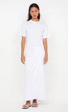 Simi white maxi dress with short sleeves
