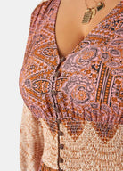 Model wearing the brown sugar maxi dress