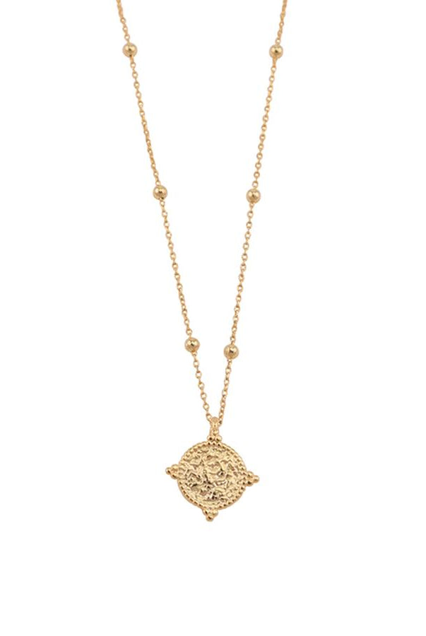 Gold necklace with coin drop detail