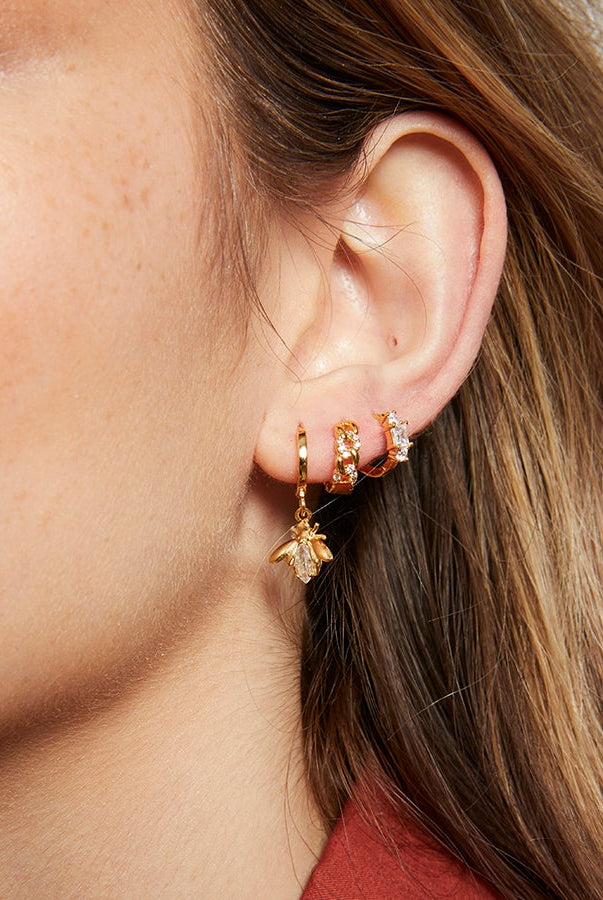 Crystal Sleepers in the ear of a model