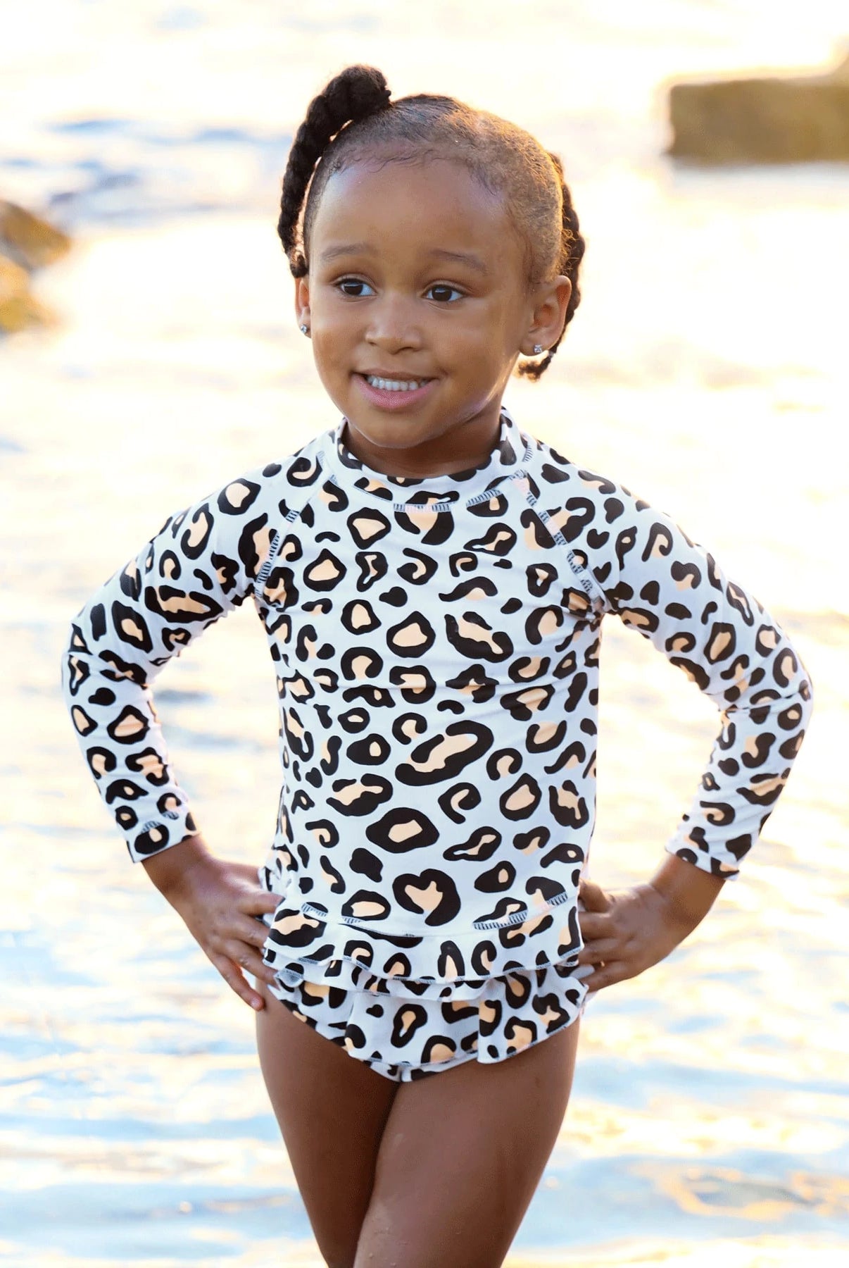Mini Annie Rashie in safari animal print