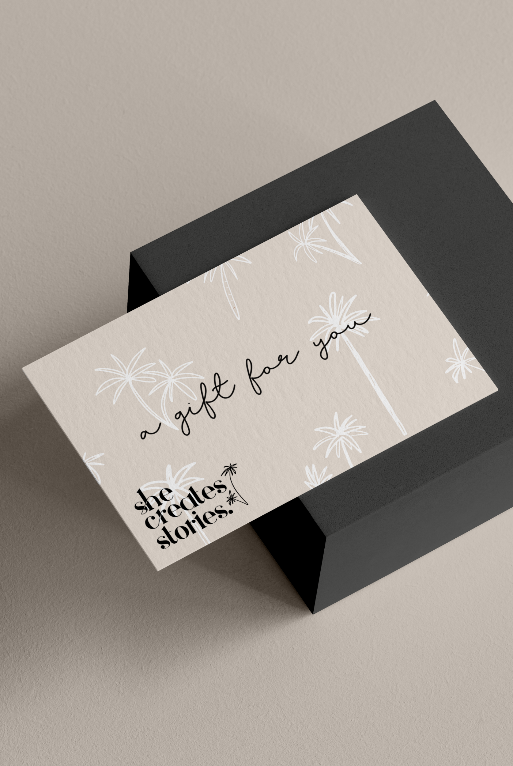 Image of the She Creates Stories gift card