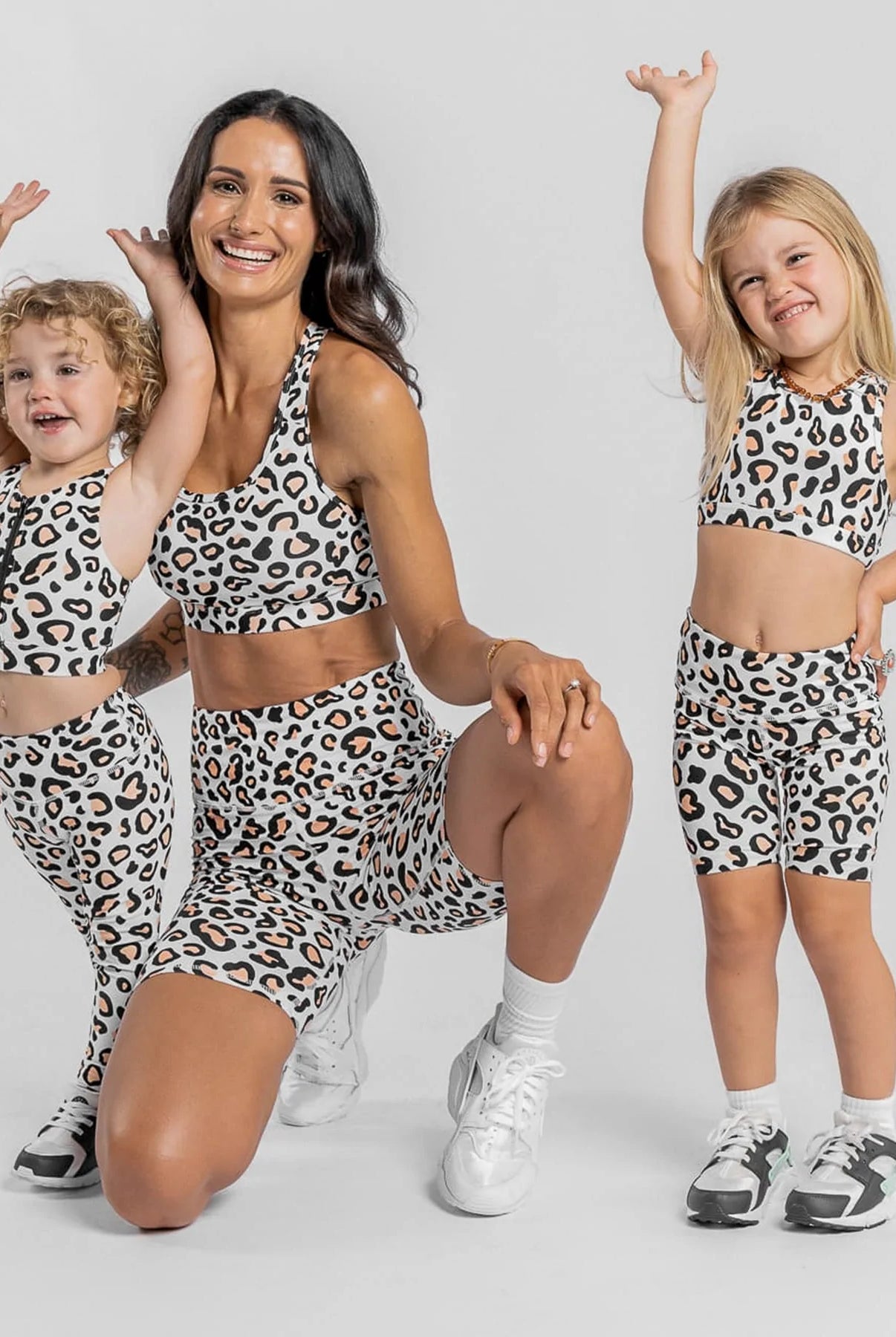 Leopard Print Active Crop with Centre Front Zipper
