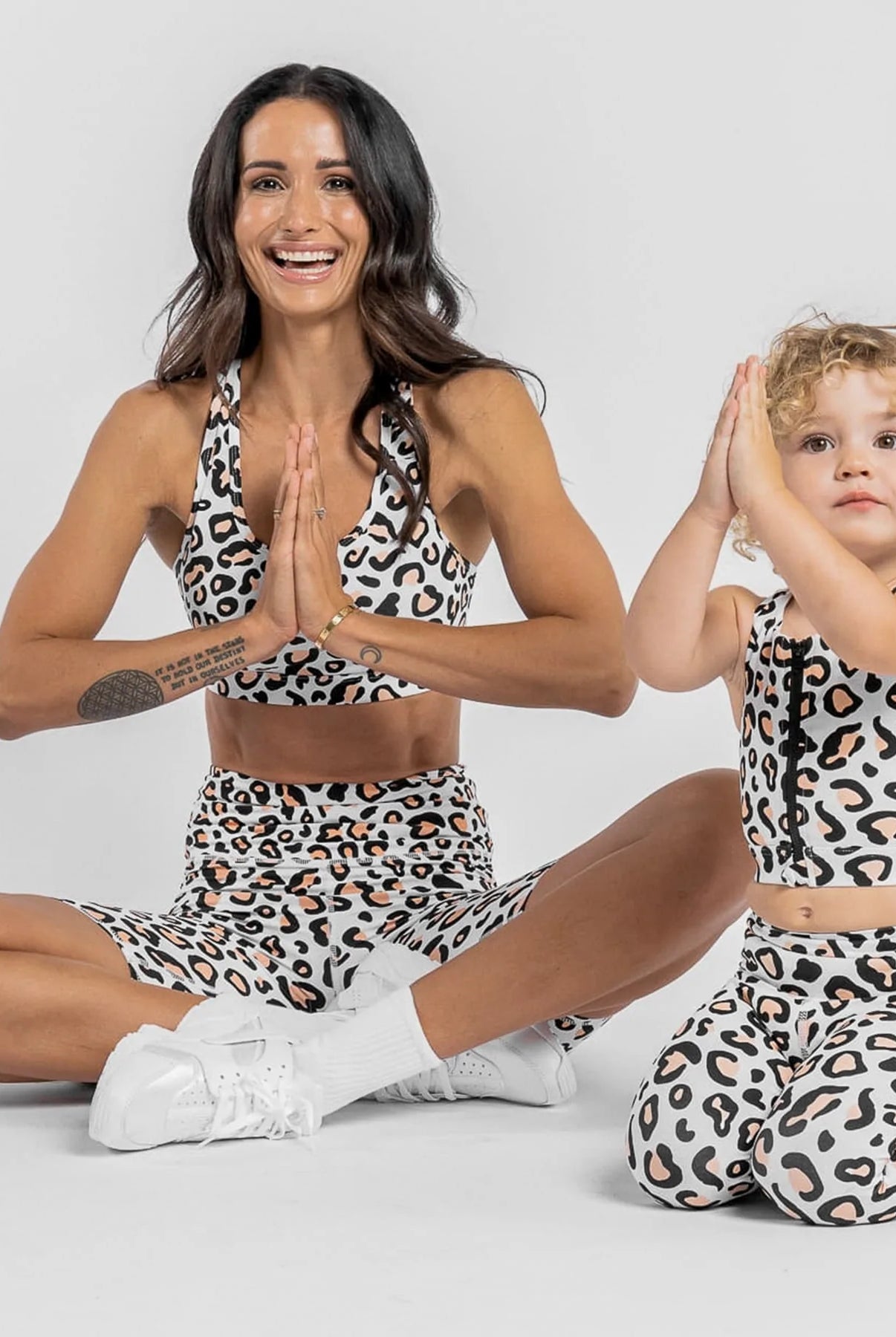 Leopard Print Active Crop with Centre Front Zipper