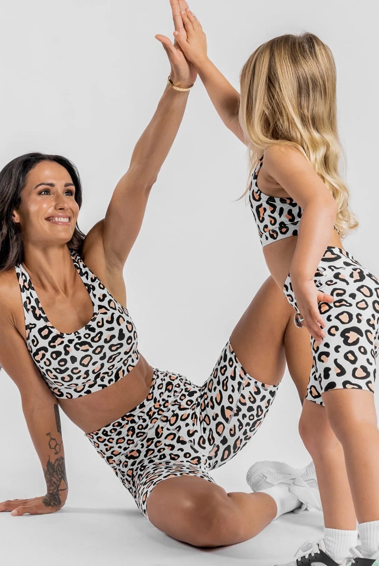 Leopard Print Active Crop with Centre Front Zipper