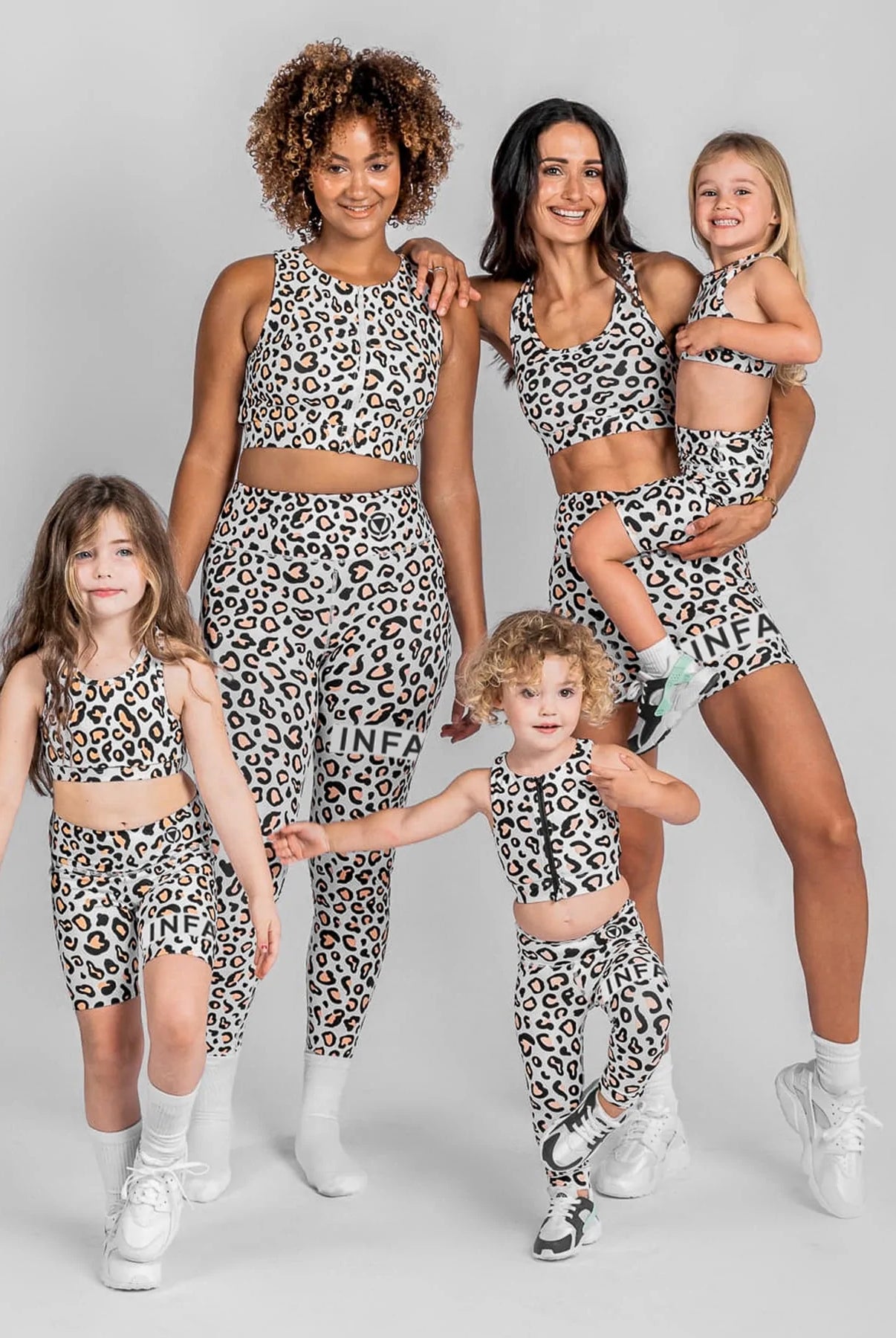 Leopard Print Active Crop with Centre Front Zipper