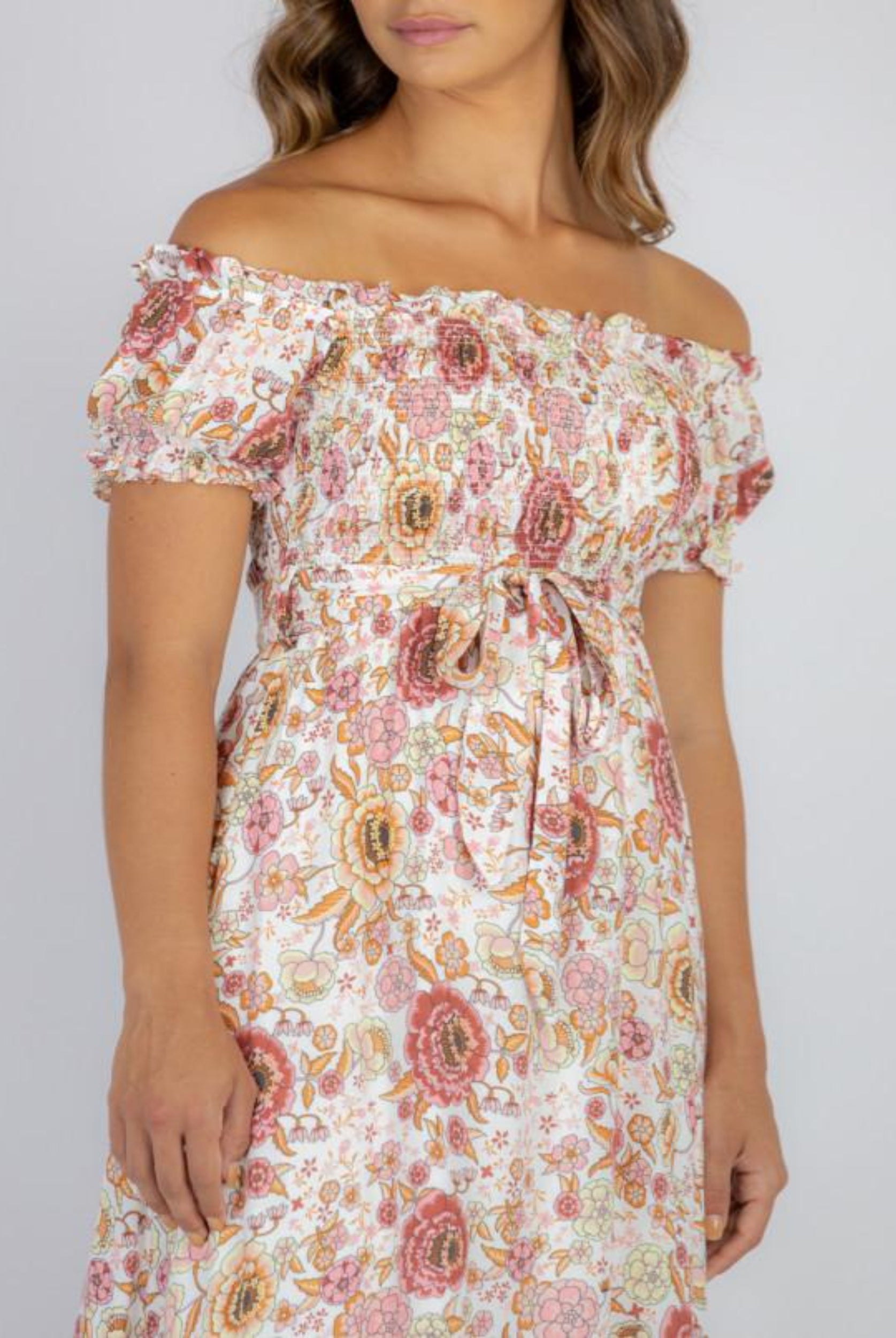 Close up of Floral Maxi Dress