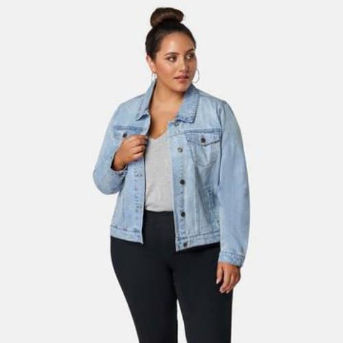 Model wearing a denim jacket