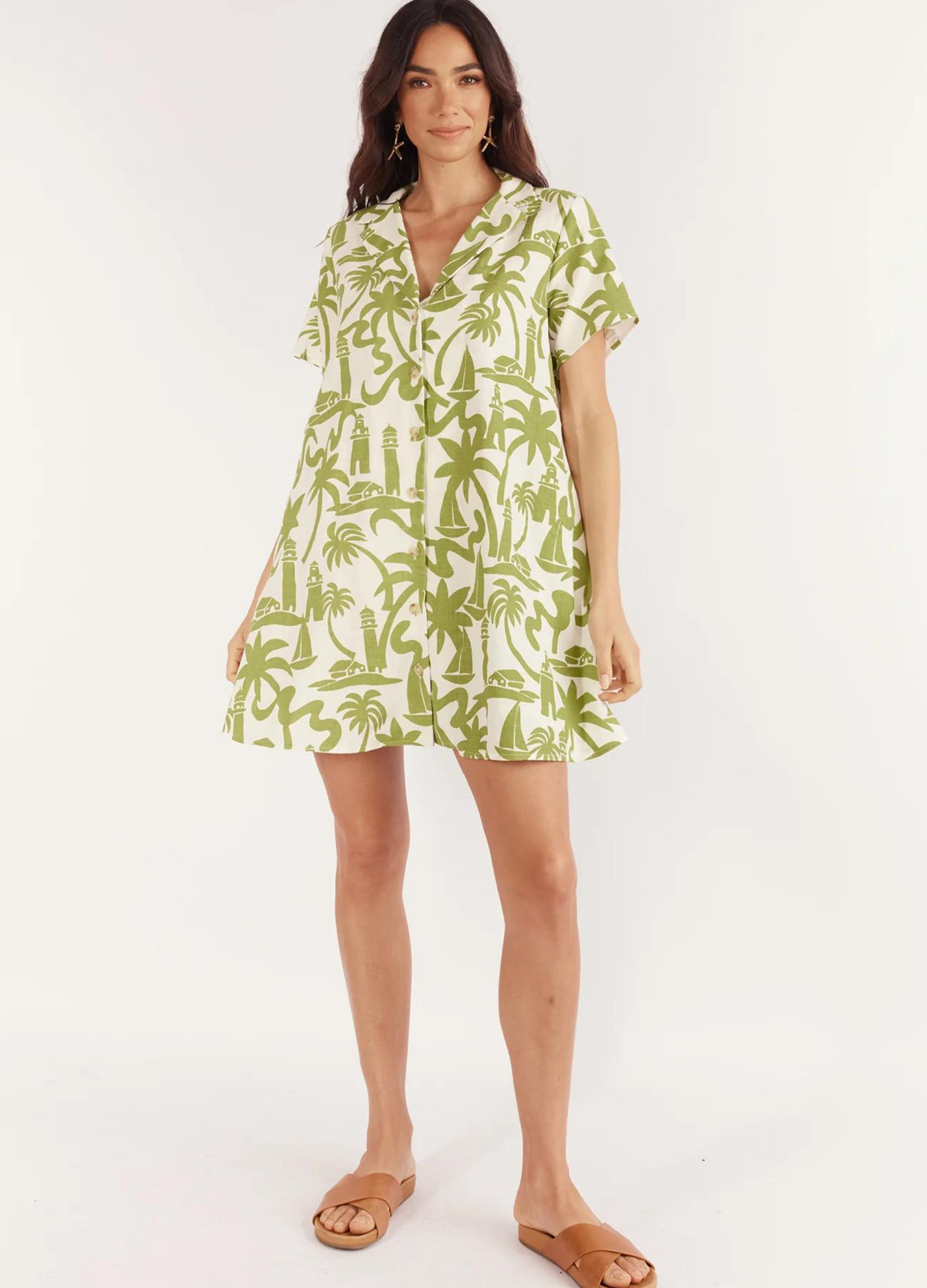 Girl and the Sun - Bliss Mini Dress - Lighthouse Print