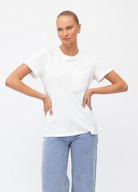 White tee with pocket detail on front from Paper Heart