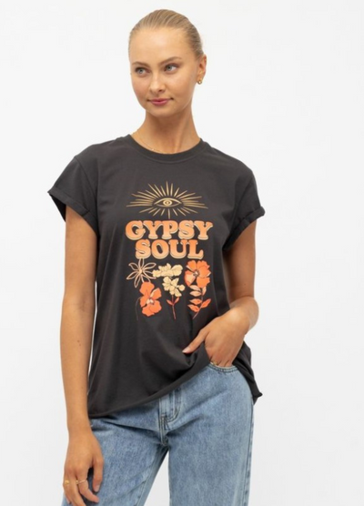 Gypsy Soul Tee in washed black
