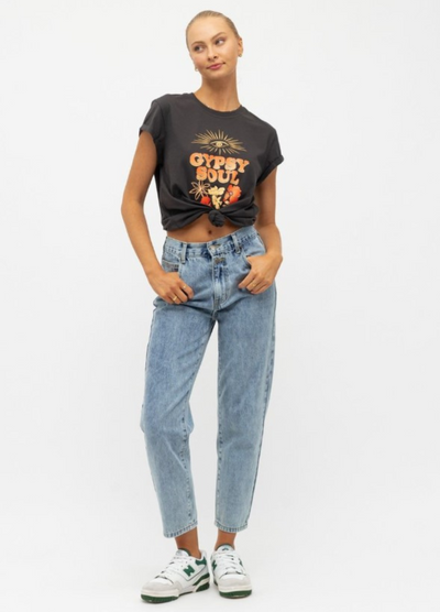 Paper Heart - Short Sleeve Gypsy Soul Tee - Washed Black