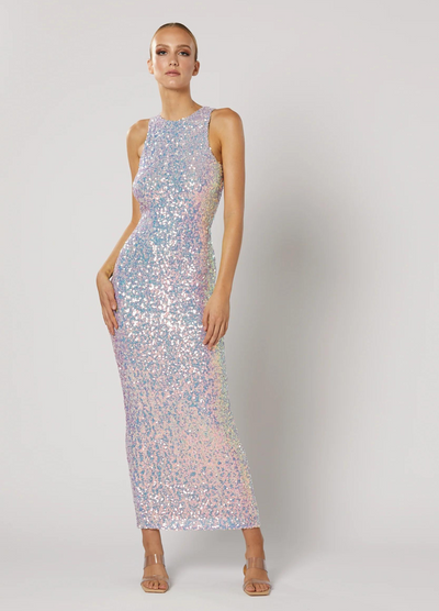 Model wearing the Alani Zip back dress