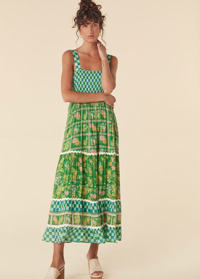Flora Gown citrus crush dress with tie back detail