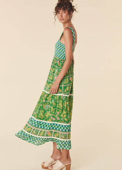 Flora Gown citrus crush dress with tie back detail